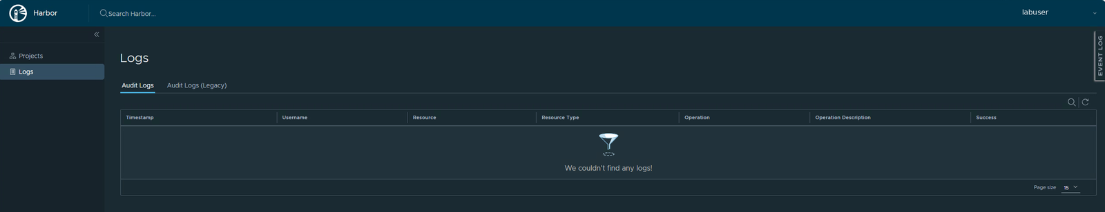 The Logs and Audit Logs view