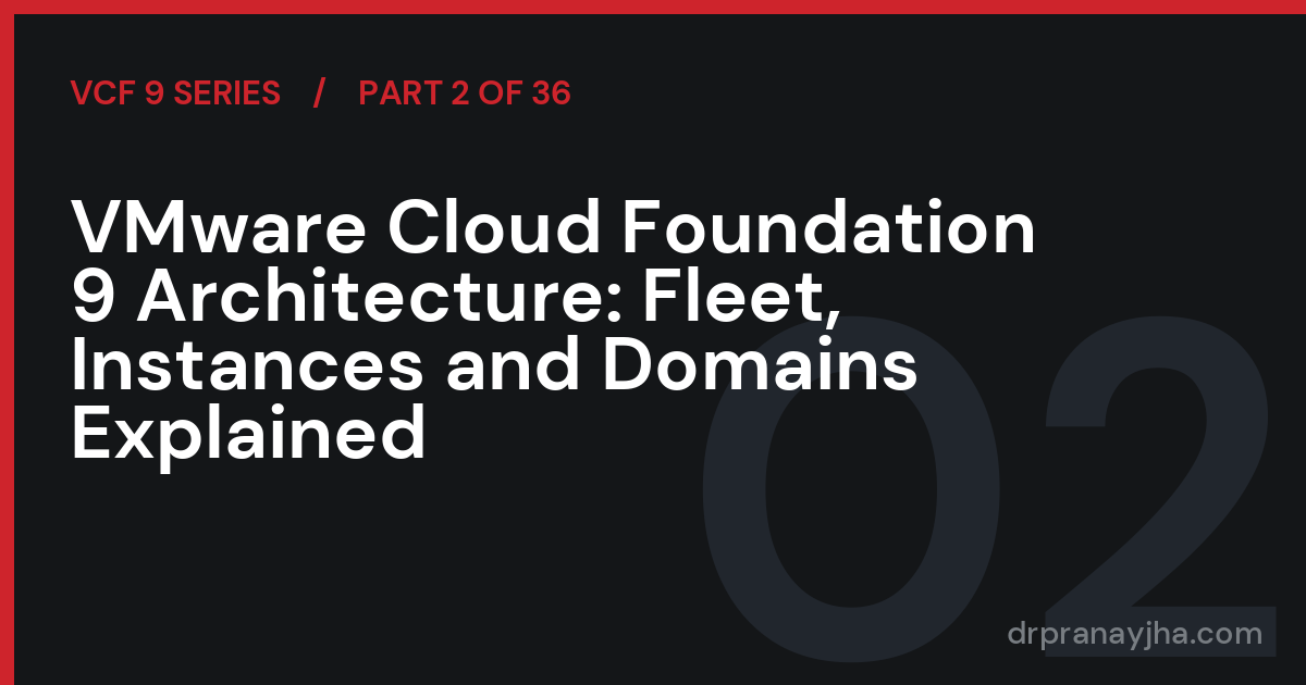 VMware Cloud Foundation 9 Architecture: Fleet, Instances and Domains Explained (VCF 9 Series, Part 2)