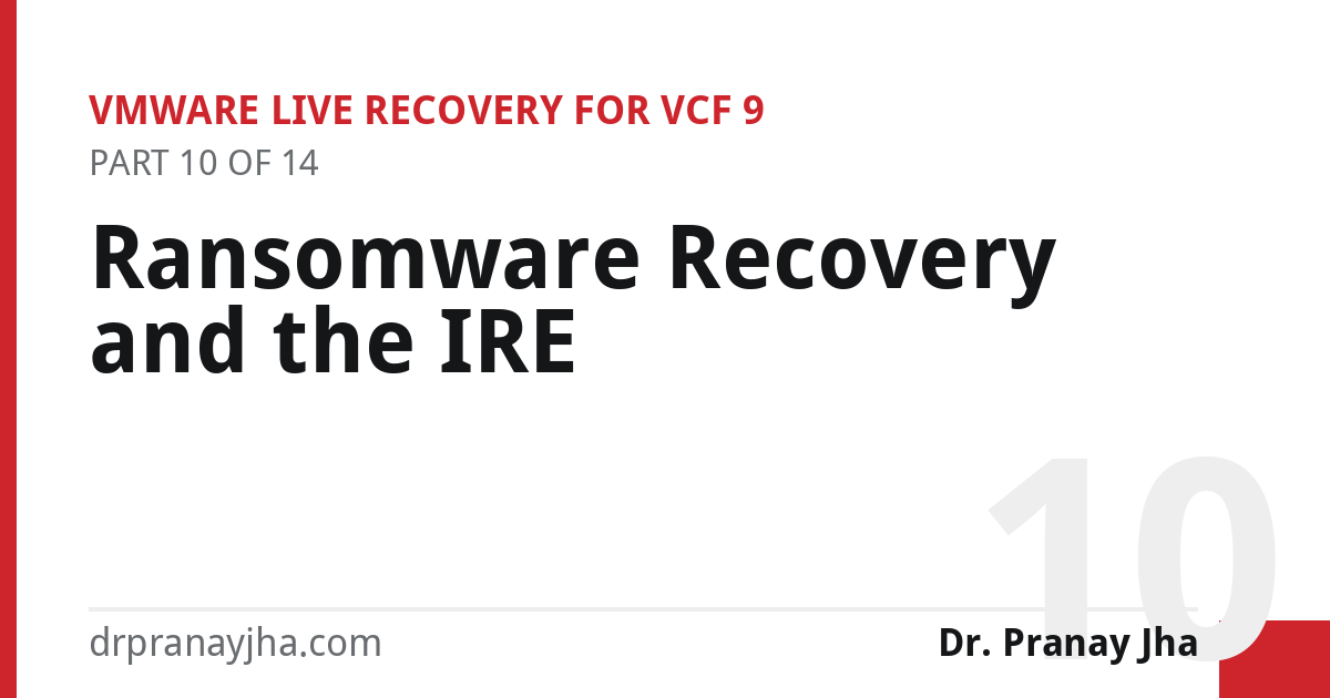 Ransomware Recovery and the IRE