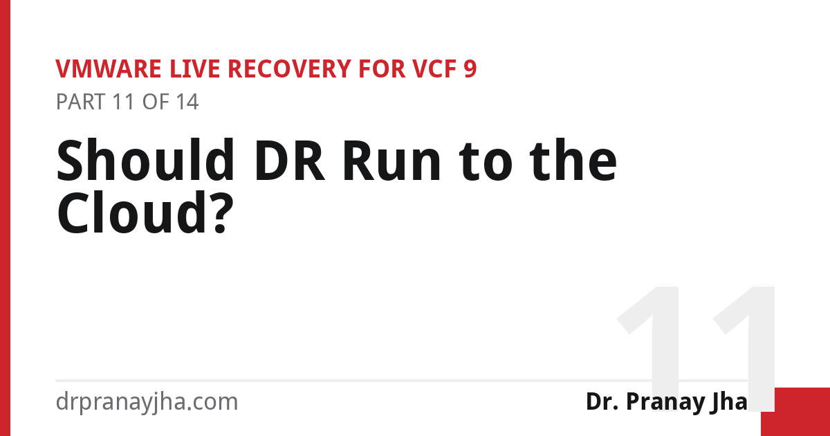 Should DR Run to the Cloud?