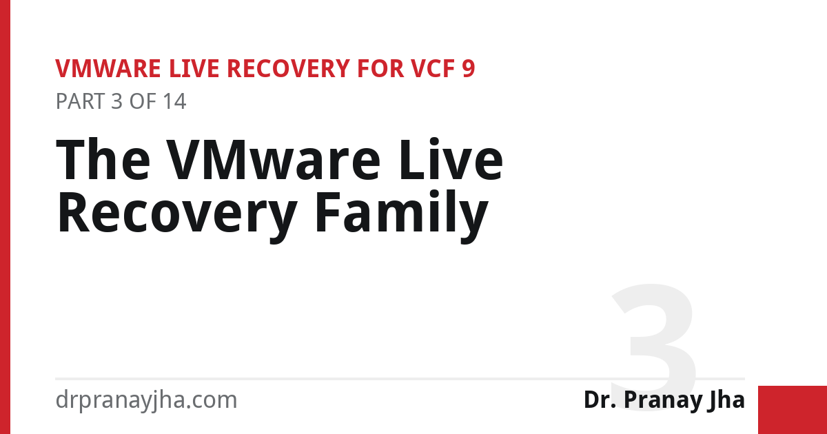 The VMware Live Recovery Family