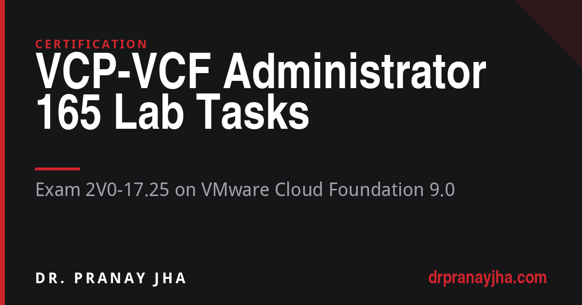 165 Lab Tasks for the VCP-VCF Administrator Exam (2V0-17.25)