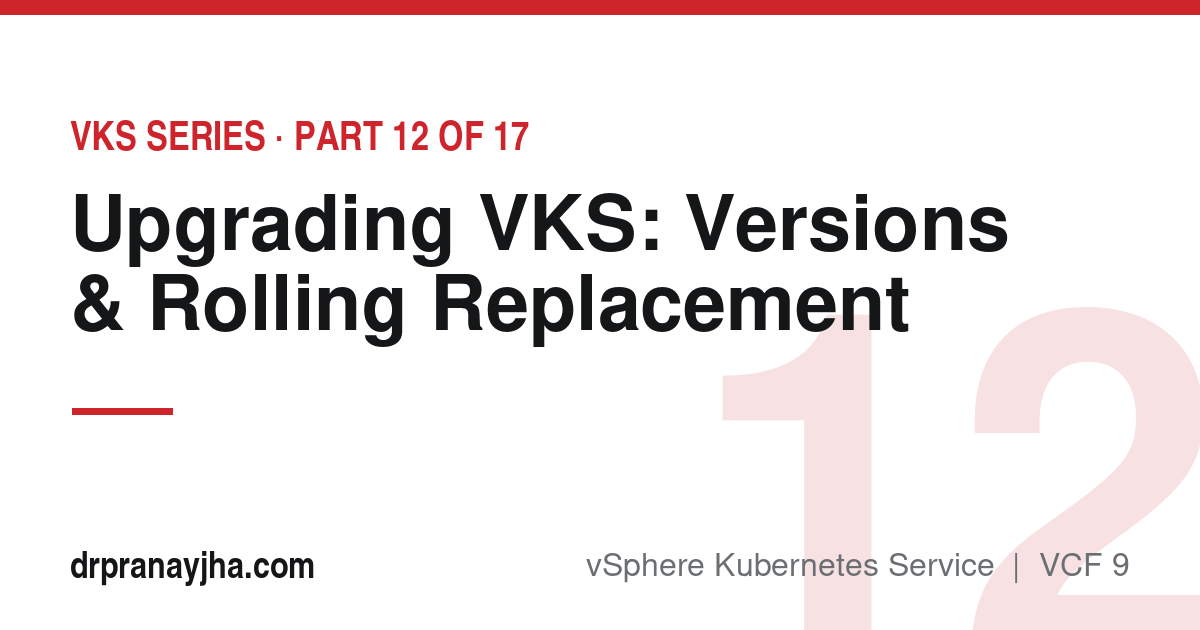 Upgrading VKS: Kubernetes Versions, the Service and Rolling Node Replacement (VKS Series, Part 12)